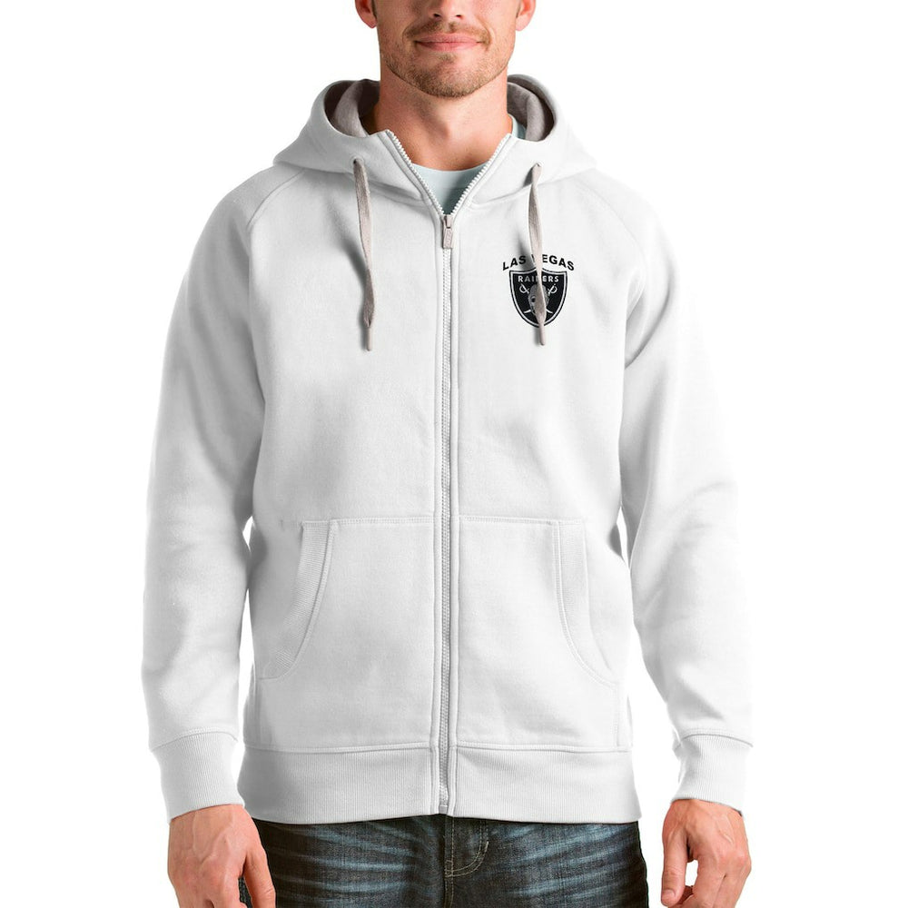 Las Vegas Raiders Antigua Victory Full-Zip Hoodie - White - NFL