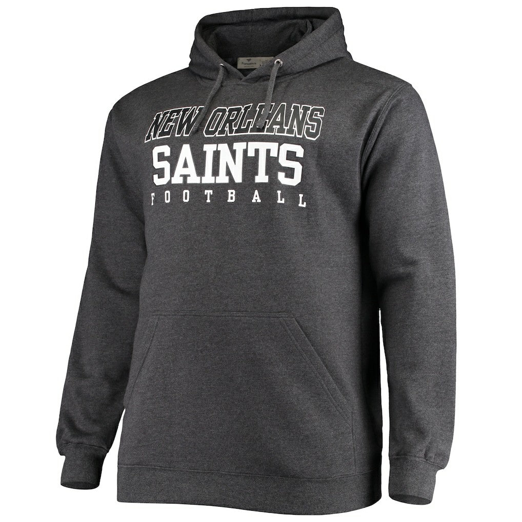 New Orleans Saints Big & Tall Practice Pullover Hoodie - Heathered Charcoal - Fanatics