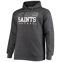 New Orleans Saints Big & Tall Practice Pullover Hoodie - Heathered Charcoal - Fanatics