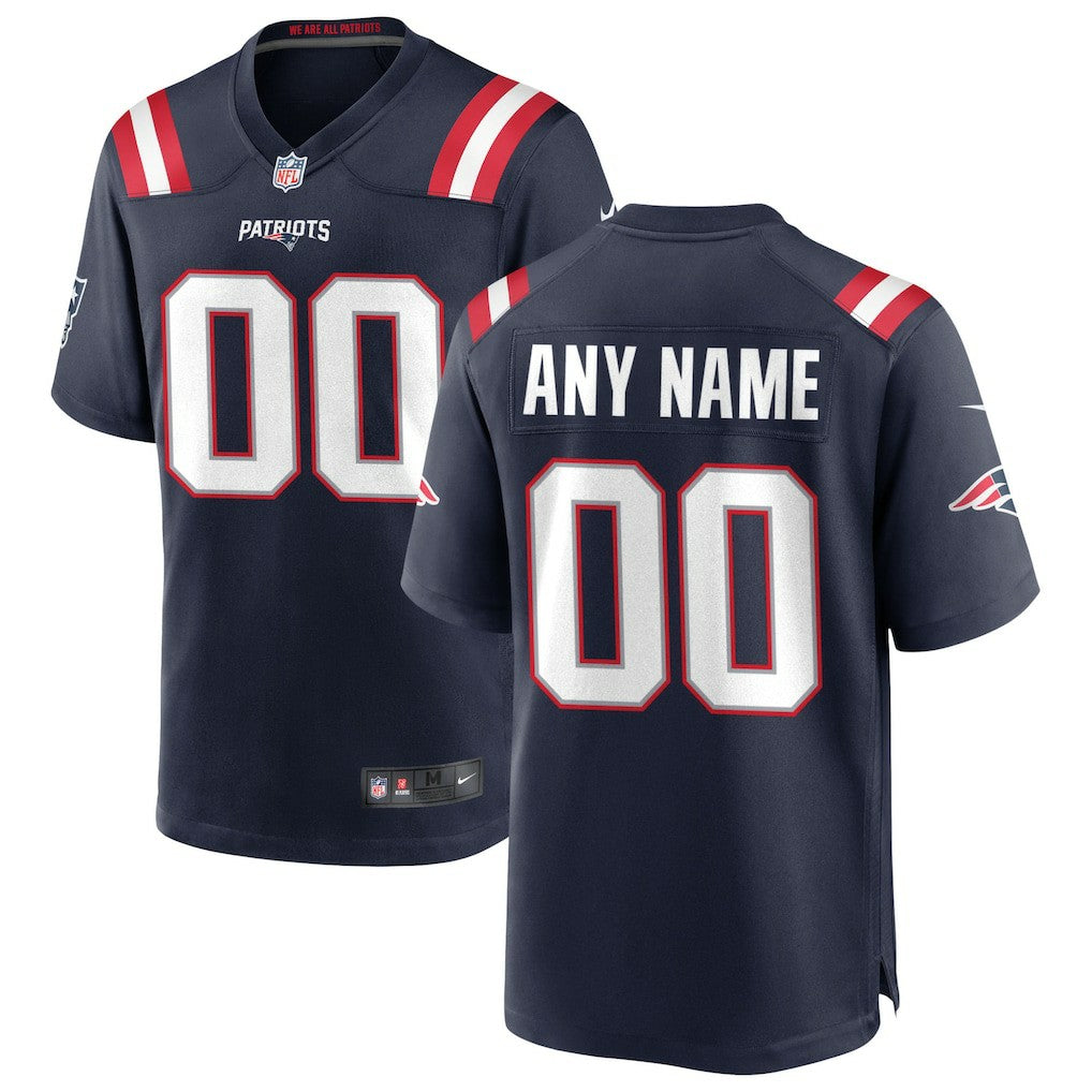 New England Patriots Custom Game Jersey - Navy - Nike