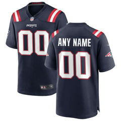New England Patriots Custom Game Jersey - Navy - Nike