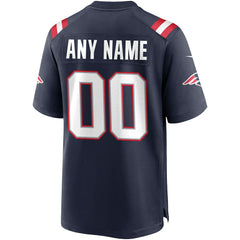 New England Patriots Custom Game Jersey - Navy - Nike
