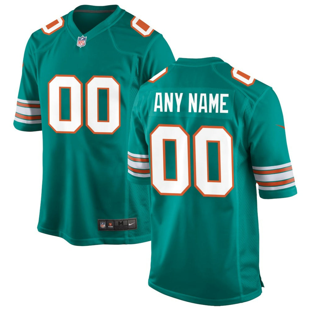 Miami Dolphins Alternate Custom Game Jersey - Aqua - Nike