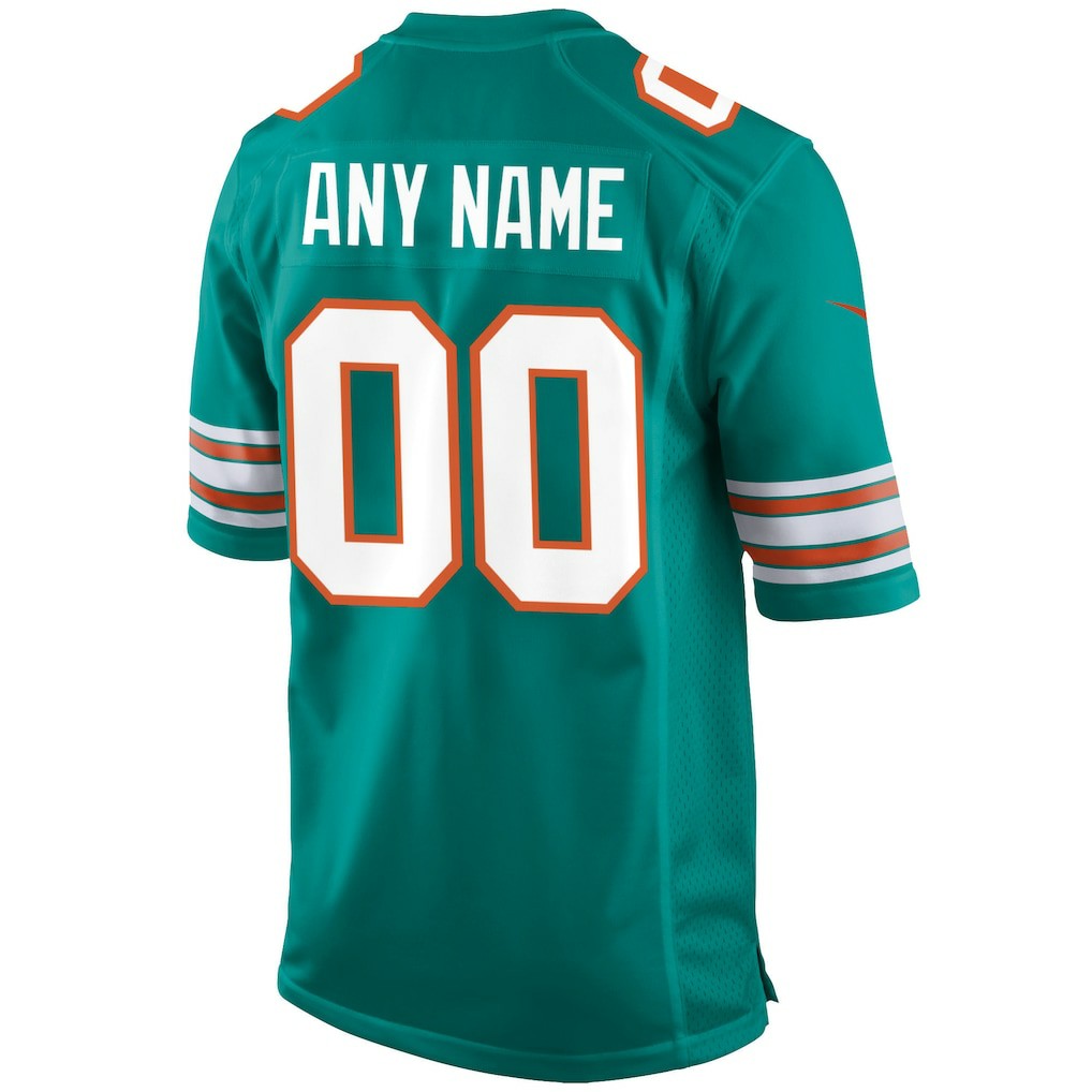 Miami Dolphins Alternate Custom Game Jersey - Aqua - Nike