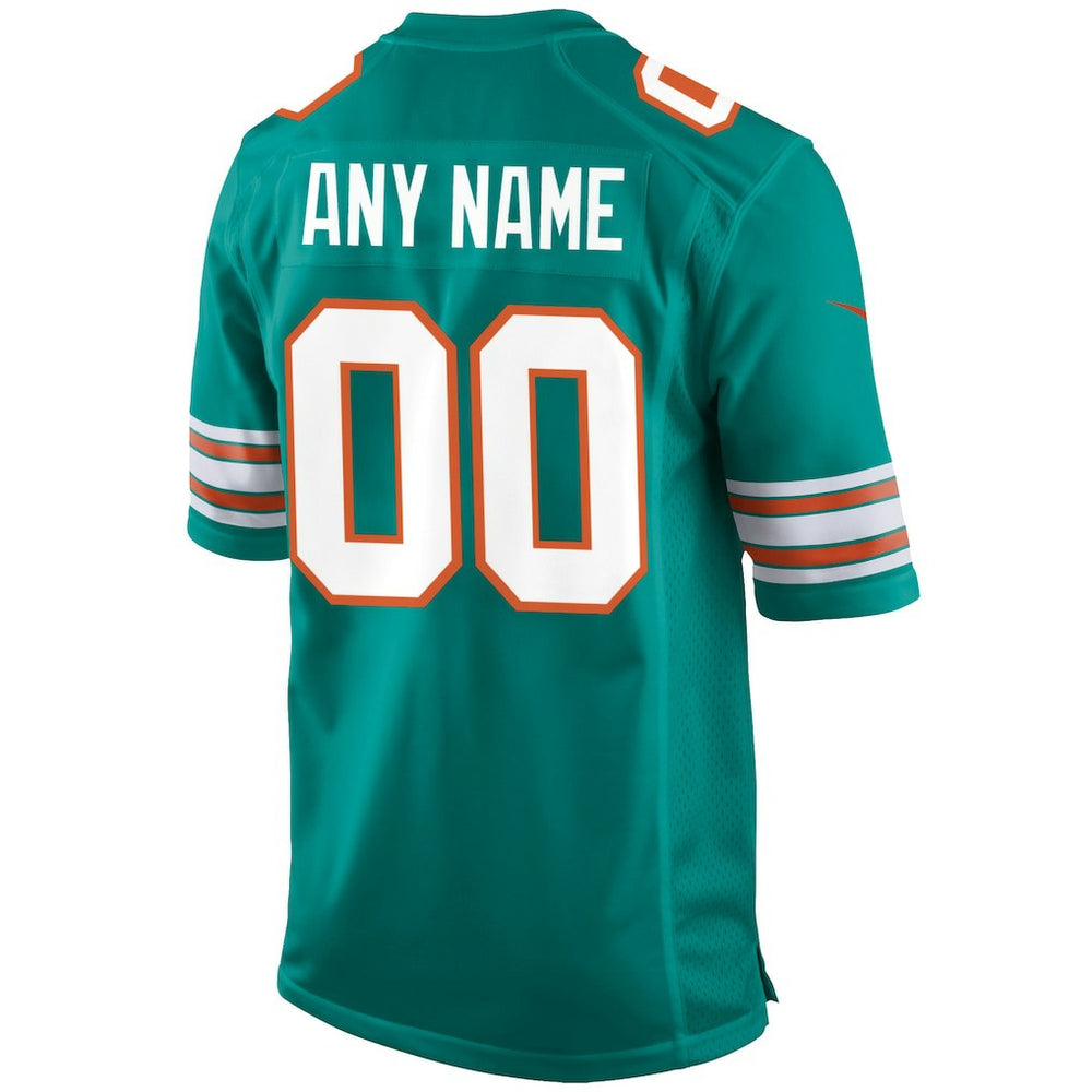 Miami Dolphins Alternate Custom Game Jersey - Aqua - Nike