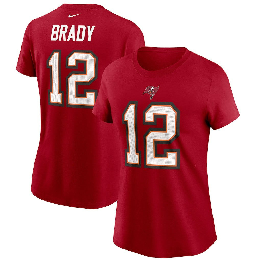 Tom Brady Tampa Bay Buccaneers Women's Name & Number T-Shirt - Red - Nike