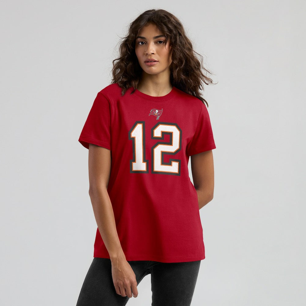 Tom Brady Tampa Bay Buccaneers Women's Name & Number T-Shirt - Red - Nike