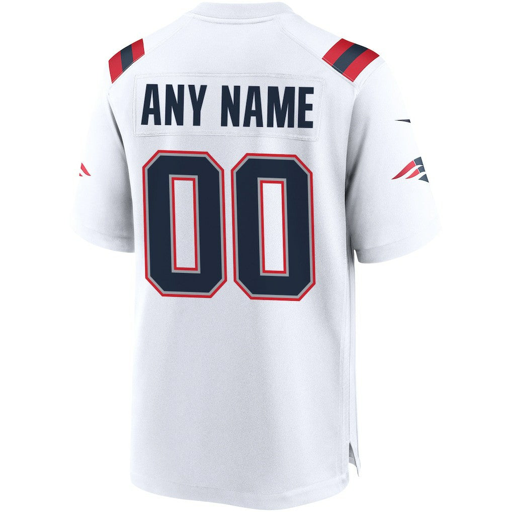 New England Patriots Custom Game Jersey - White - Nike