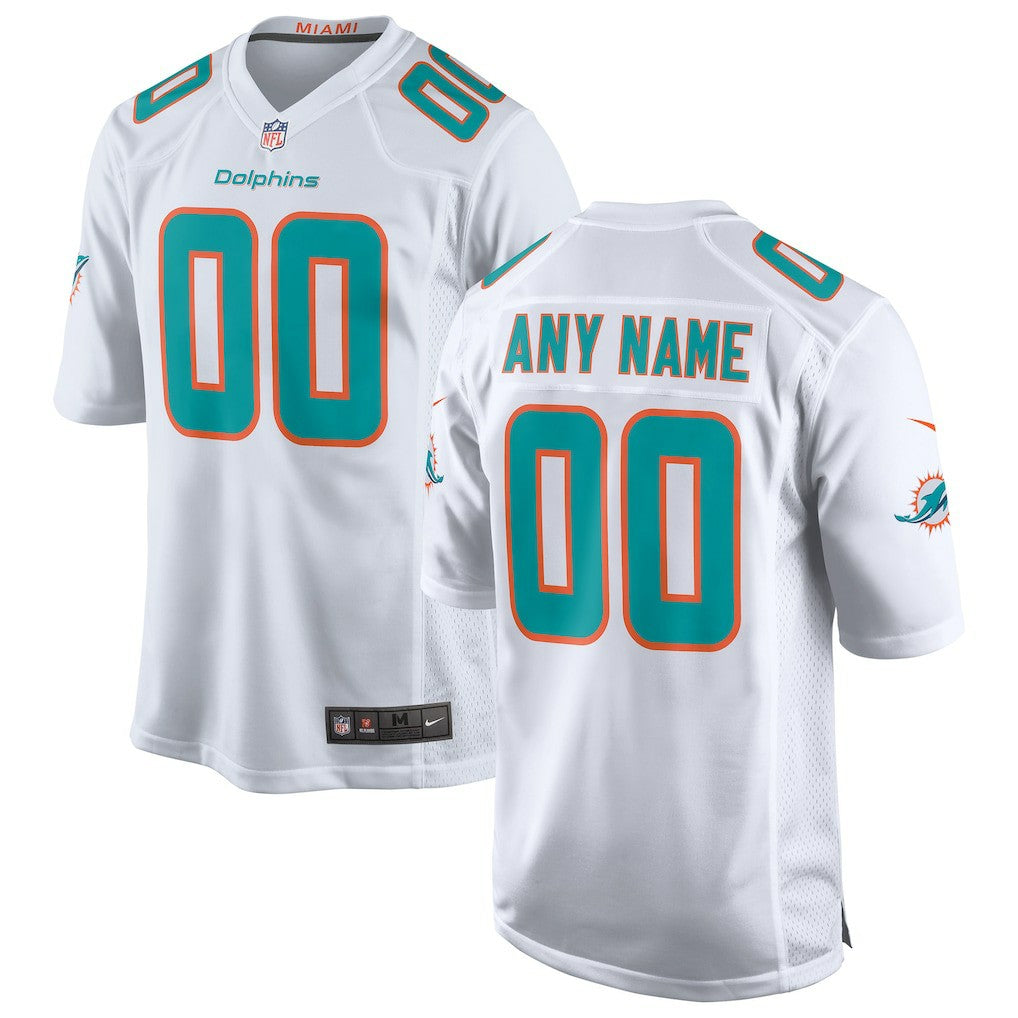 Miami Dolphins Custom Game Jersey - White - Nike