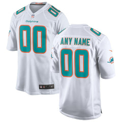 Miami Dolphins Custom Game Jersey - White - Nike