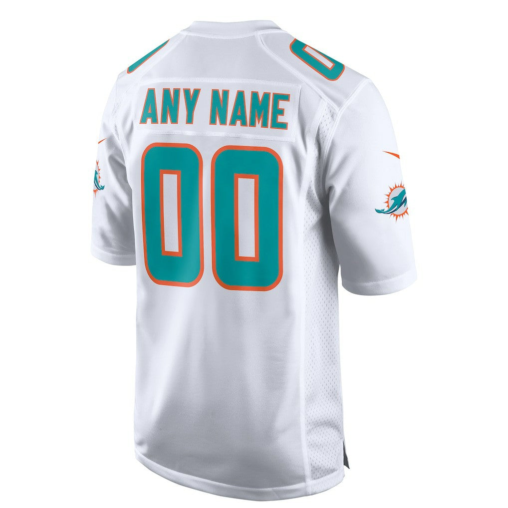 Miami Dolphins Custom Game Jersey - White - Nike