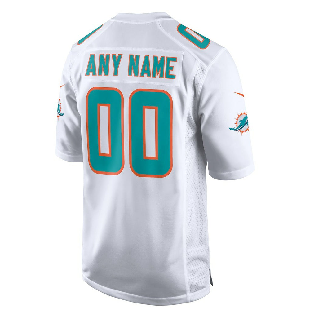 Miami Dolphins Custom Game Jersey - White - Nike