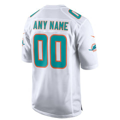 Miami Dolphins Custom Game Jersey - White - Nike