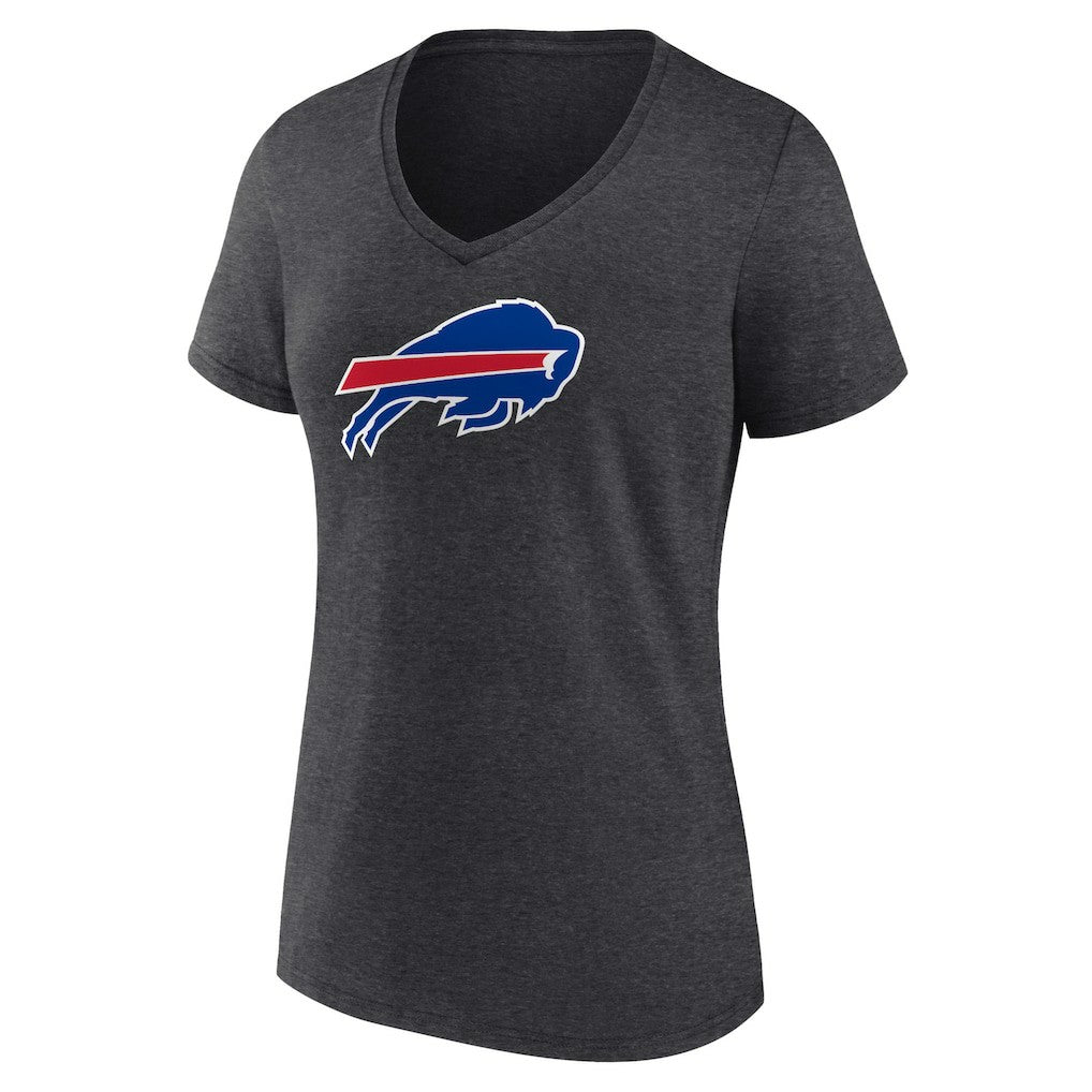 Buffalo Bills Women's Primary Team Logo V-Neck T-Shirt - Charcoal - NFL