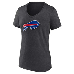 Buffalo Bills Women's Primary Team Logo V-Neck T-Shirt - Charcoal - NFL