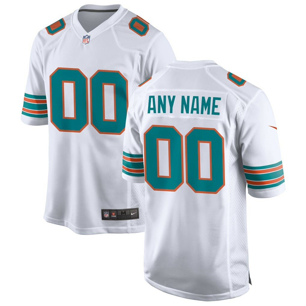 Miami Dolphins Alternate Custom Game Jersey - White - Nike