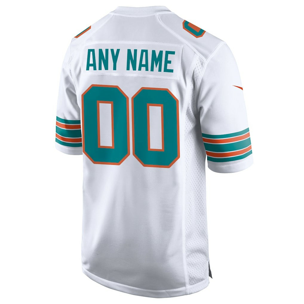 Miami Dolphins Alternate Custom Game Jersey - White - Nike