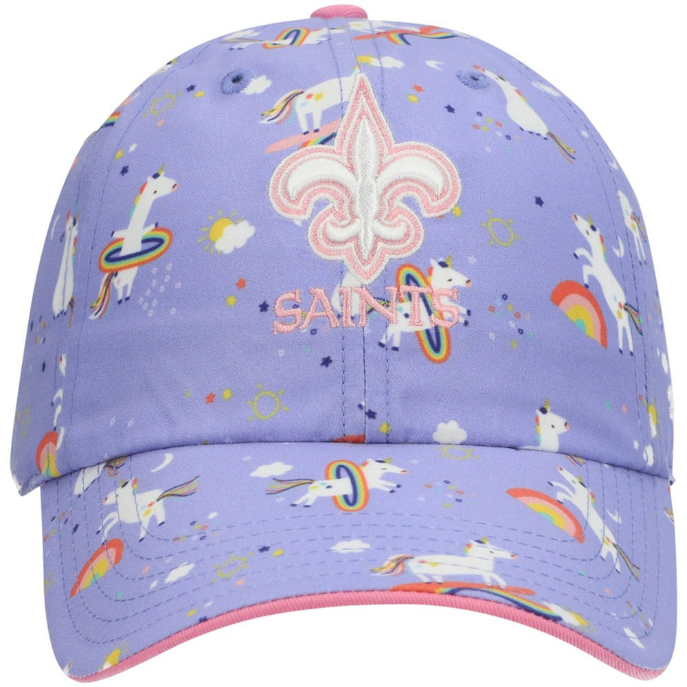 New Orleans Saints '47 Girls Preschool Unicorn Clean Up Adjustable Hat - Purple - 47 brand