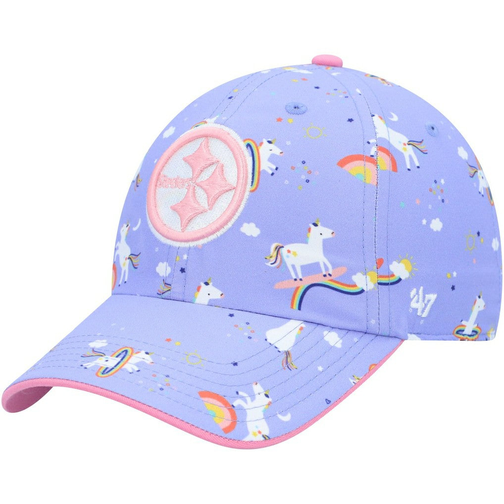 Pittsburgh Steelers '47 Girls Preschool Unicorn Clean Up Adjustable Hat - Purple - 47 brand
