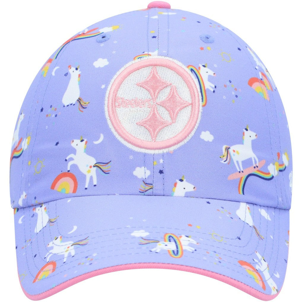 Pittsburgh Steelers '47 Girls Preschool Unicorn Clean Up Adjustable Hat - Purple - 47 brand
