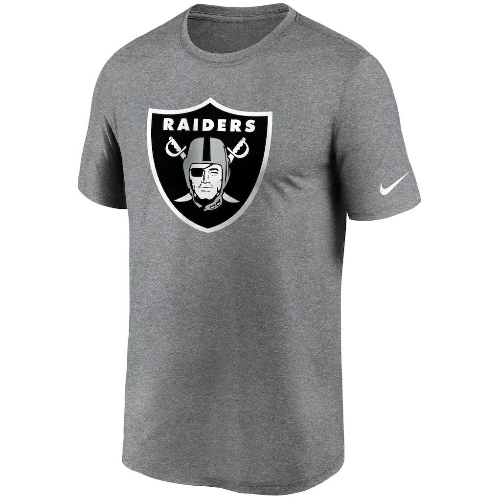 Las Vegas Raiders Logo Essential Legend Performance T-Shirt - Heathered Charcoal - Nike