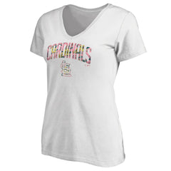 St. Louis Cardinals Women's Floral Arched Logo V-Neck T-Shirt Online