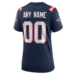 New England Patriots Women's Custom Game Jersey - Navy - Nike