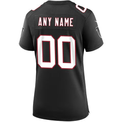 Atlanta Falcons Women's Throwback Custom Game Jersey - Black - Nike