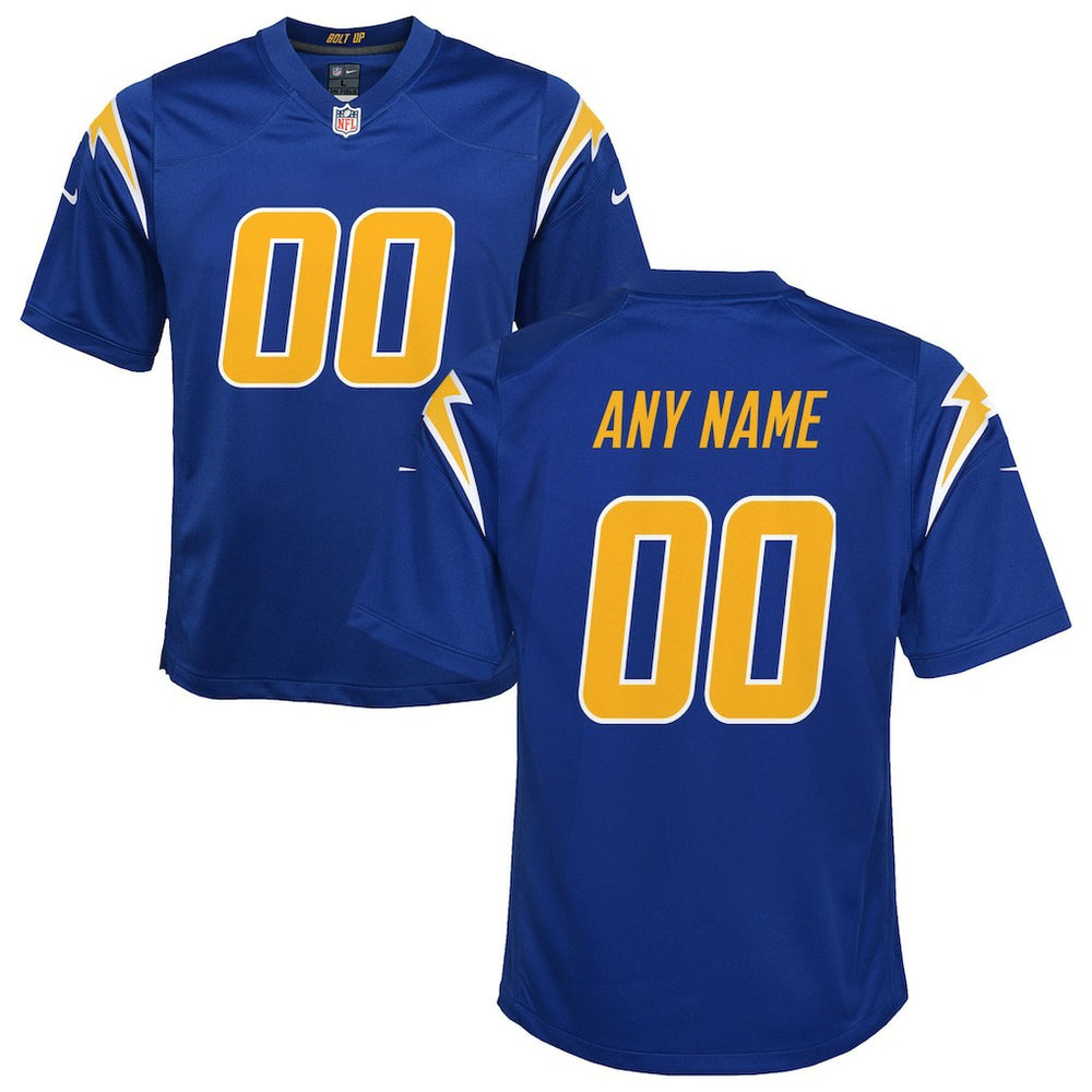 Los Angeles Chargers Youth Alternate Custom Game Jersey - Royal - Nike
