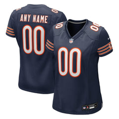 Chicago Bears Women's Custom Game Jersey - Navy - Nike