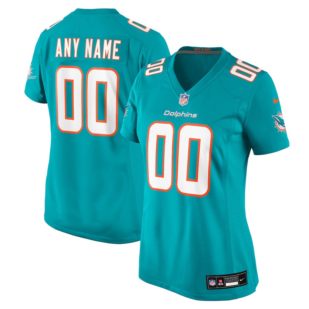 Miami Dolphins Women's Custom Game Jersey - Aqua - Nike