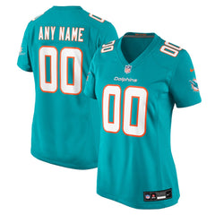 Miami Dolphins Women's Custom Game Jersey - Aqua - Nike
