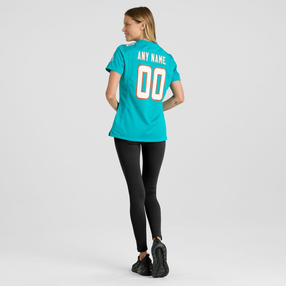 Miami Dolphins Women's Custom Game Jersey - Aqua - Nike