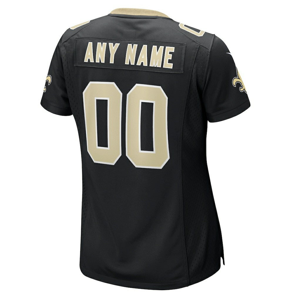 New Orleans Saints Women's Custom Game Jersey - Black - Nike