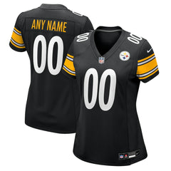 Pittsburgh Steelers Women's Custom Game Jersey - Black - Nike