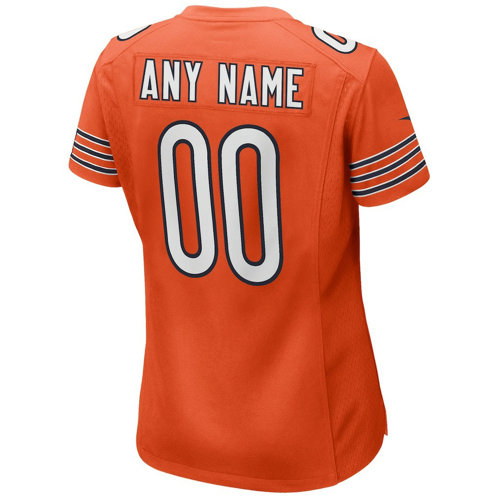 Chicago Bears Women's Alternate Custom Game Jersey - Orange - Nike