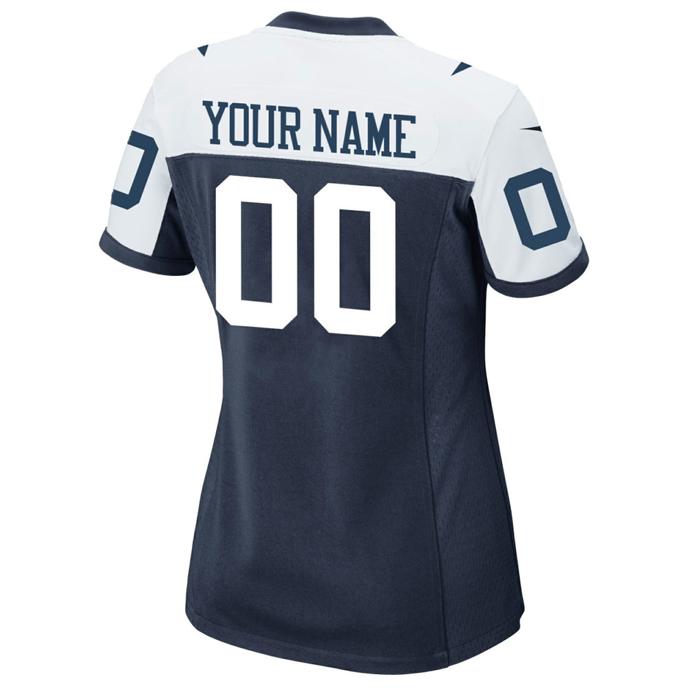 Dallas Cowboys Women's Alternate Custom Game Jersey - Navy - Nike