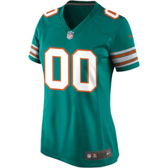 Miami Dolphins Women's Alternate Custom Game Jersey - Aqua - Nike