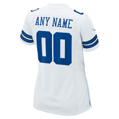 Dallas Cowboys Women's Custom Game Jersey - White - Nike