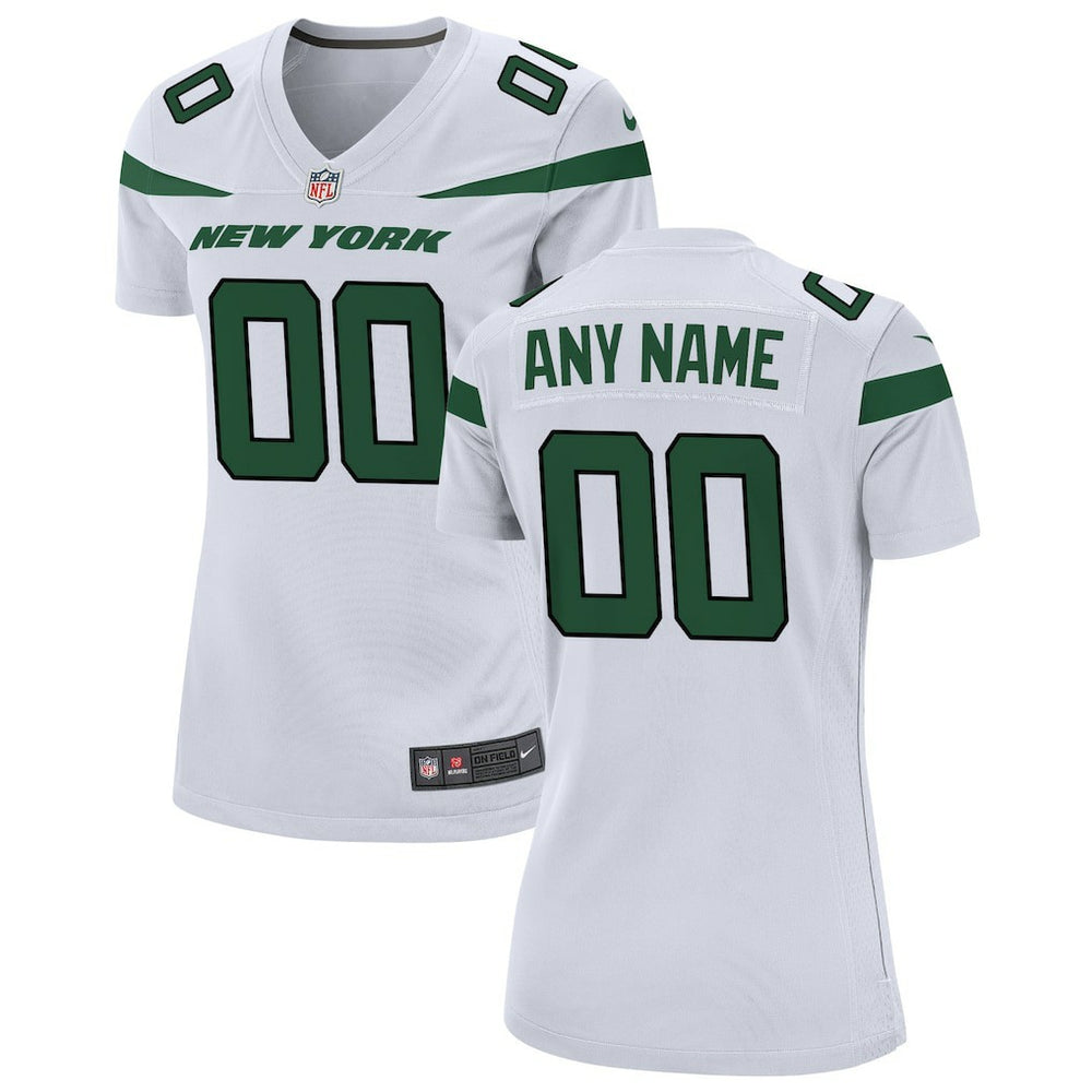 New York Jets Women's Custom Game Jersey - White - Nike