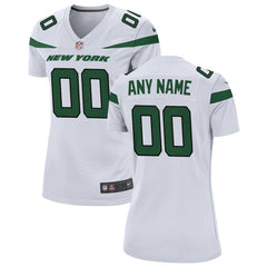 New York Jets Women's Custom Game Jersey - White - Nike