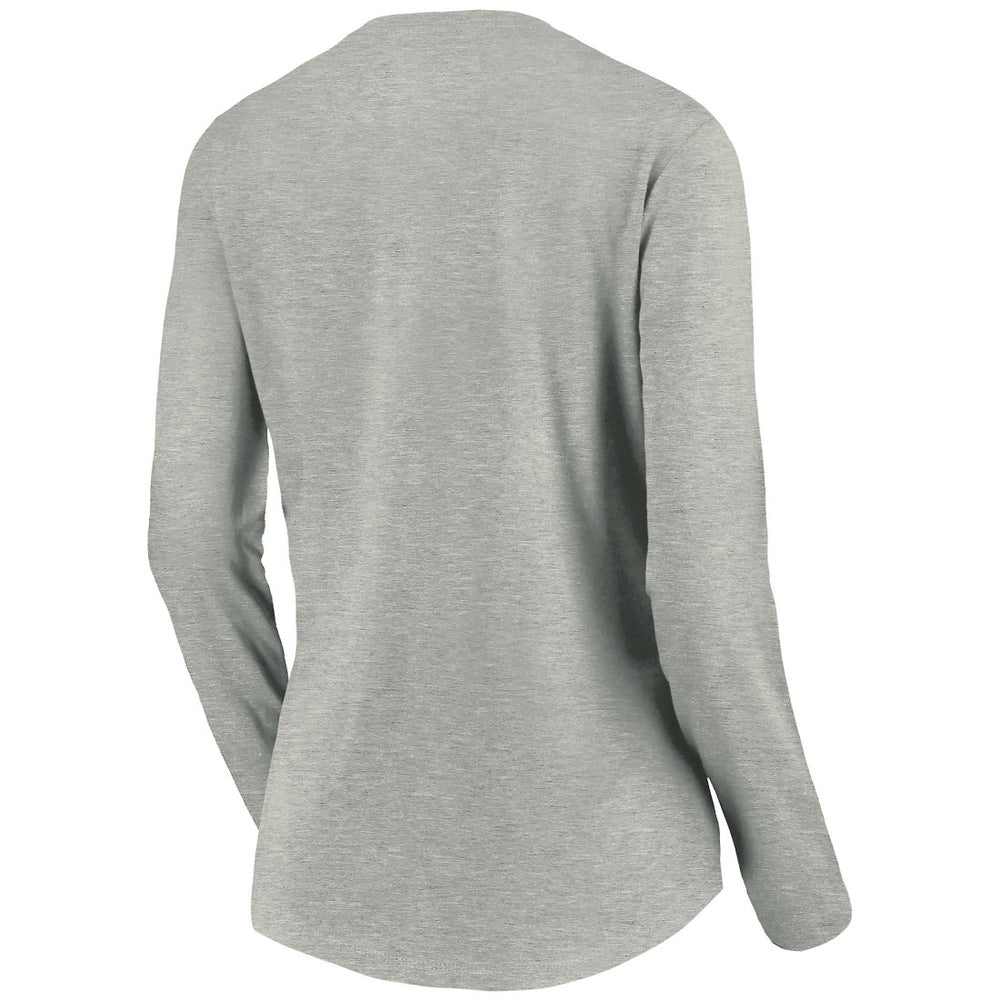 Tampa Bay Buccaneers Women's Primary Logo Long Sleeve V-Neck T-Shirt - Heather Gray - NFL