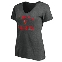 Tampa Bay Buccaneers Women's Victory Arch V-Neck T-Shirt - Heathered Gray - NFL