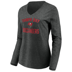 Tampa Bay Buccaneers Women's Victory Arch Long Sleeve V-Neck T-Shirt - Heather Gray - NFL