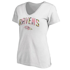 Baltimore Ravens Women's Floral Arch T-Shirt - White - NFL