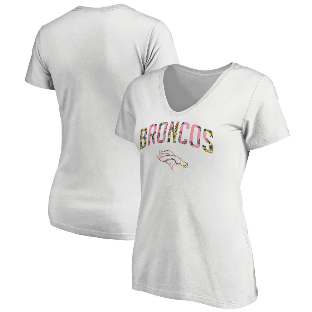 Denver Broncos Women's Floral Arch T-Shirt - White - NFL
