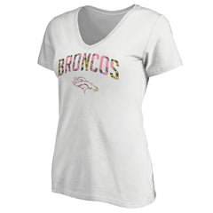 Denver Broncos Women's Floral Arch T-Shirt - White - NFL