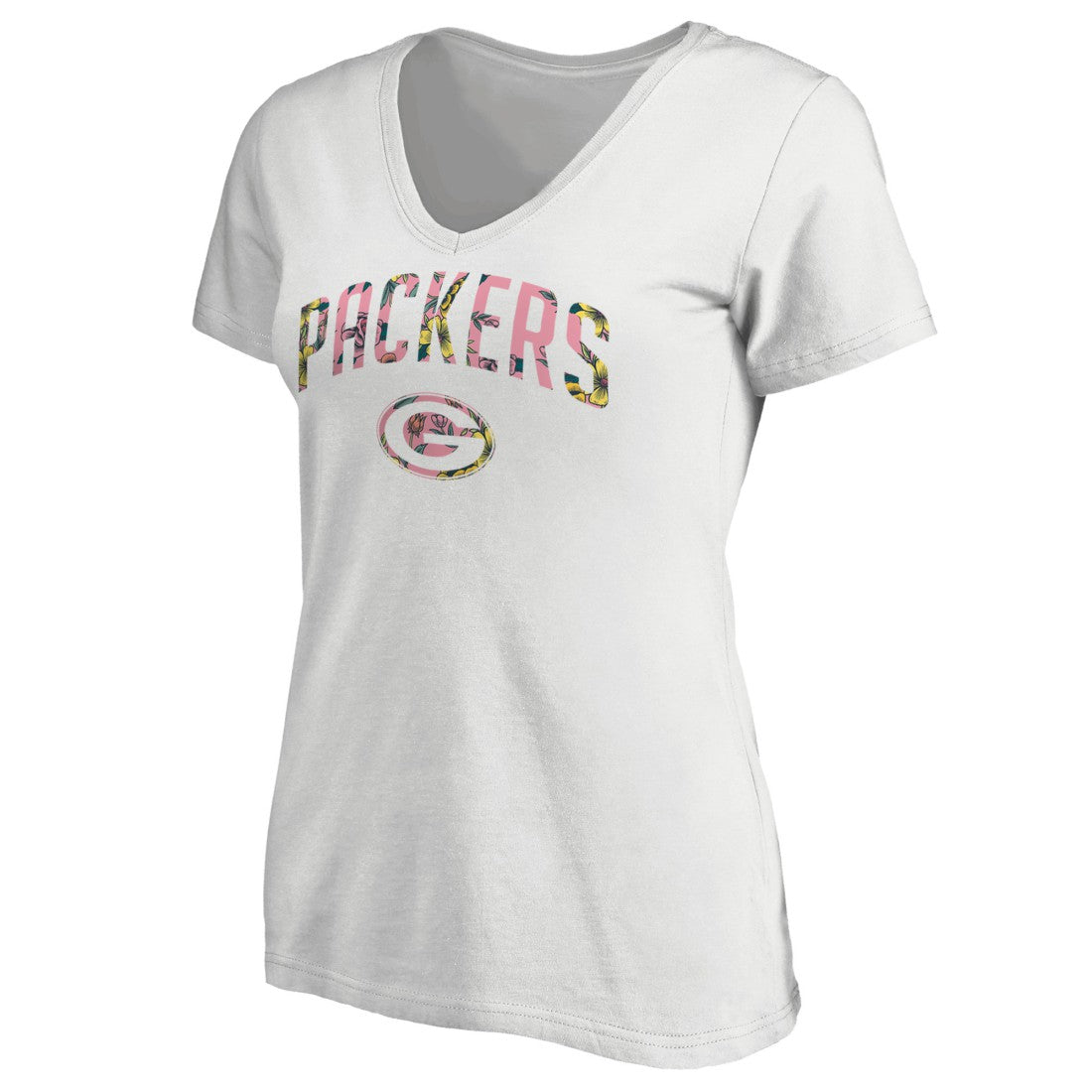 Green Bay Packers Women's Floral Arch T-Shirt - White - NFL