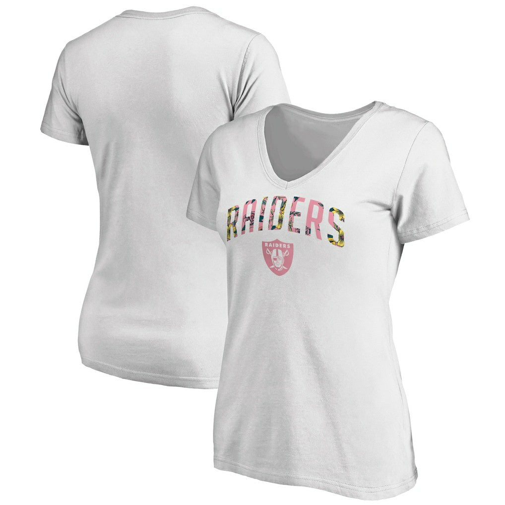 Las Vegas Raiders Women's Floral Arch T-Shirt - White - NFL