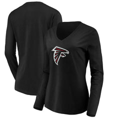 Atlanta Falcons Women's Primary Logo Long Sleeve T-Shirt - Black - NFL